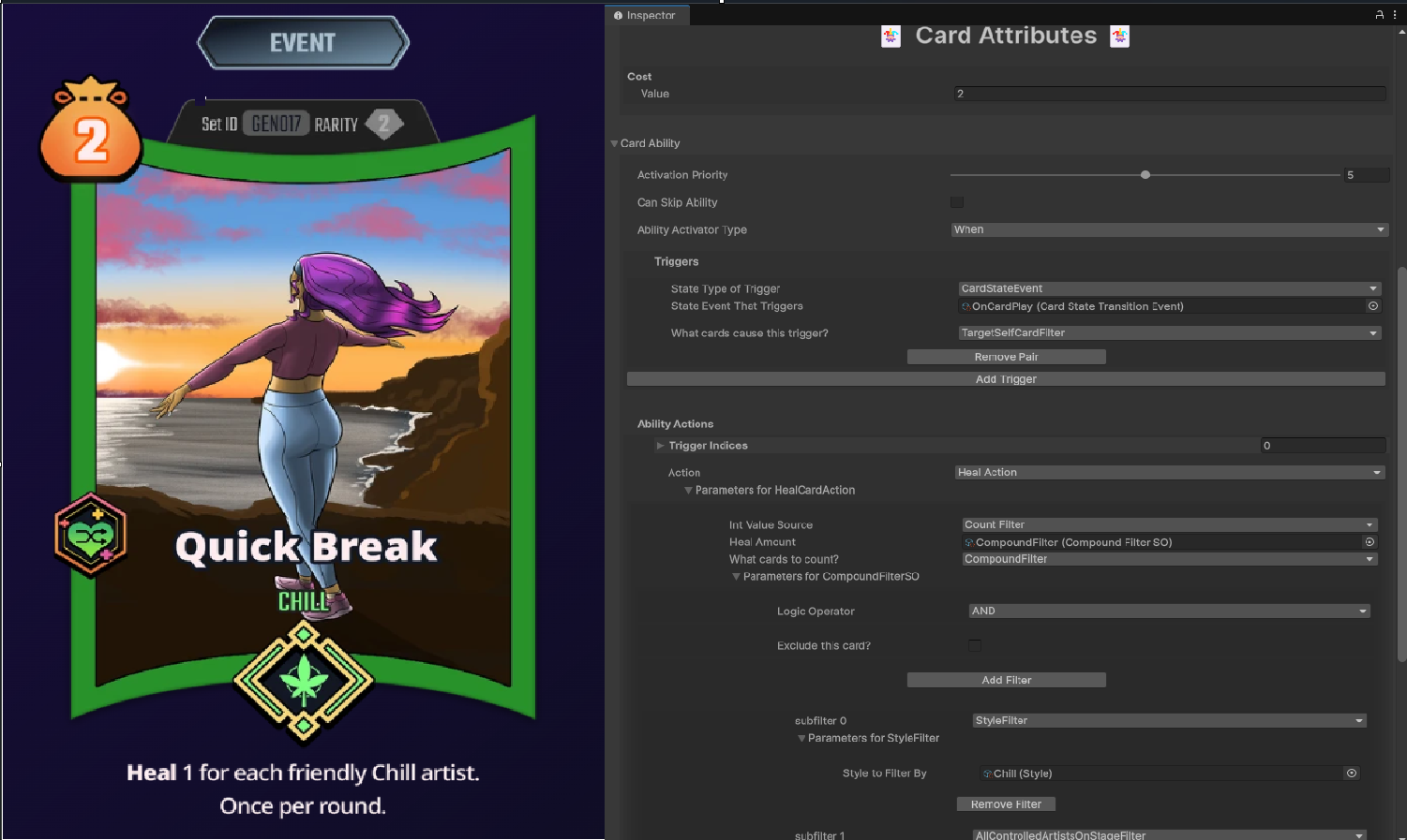 Card Authoring Tooling — Custom Inspector (IMGUI)